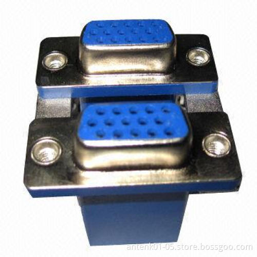 D-SUB High Density Stacked Right Angle Female 15p to Female 15p Connector